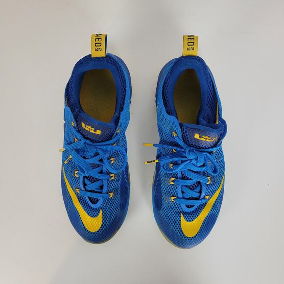 Nike Men's Lebron XII(12) Low Entourage Basketball Shoes 6.5 Blue Yellow Sneaker - Picture 7 of 10